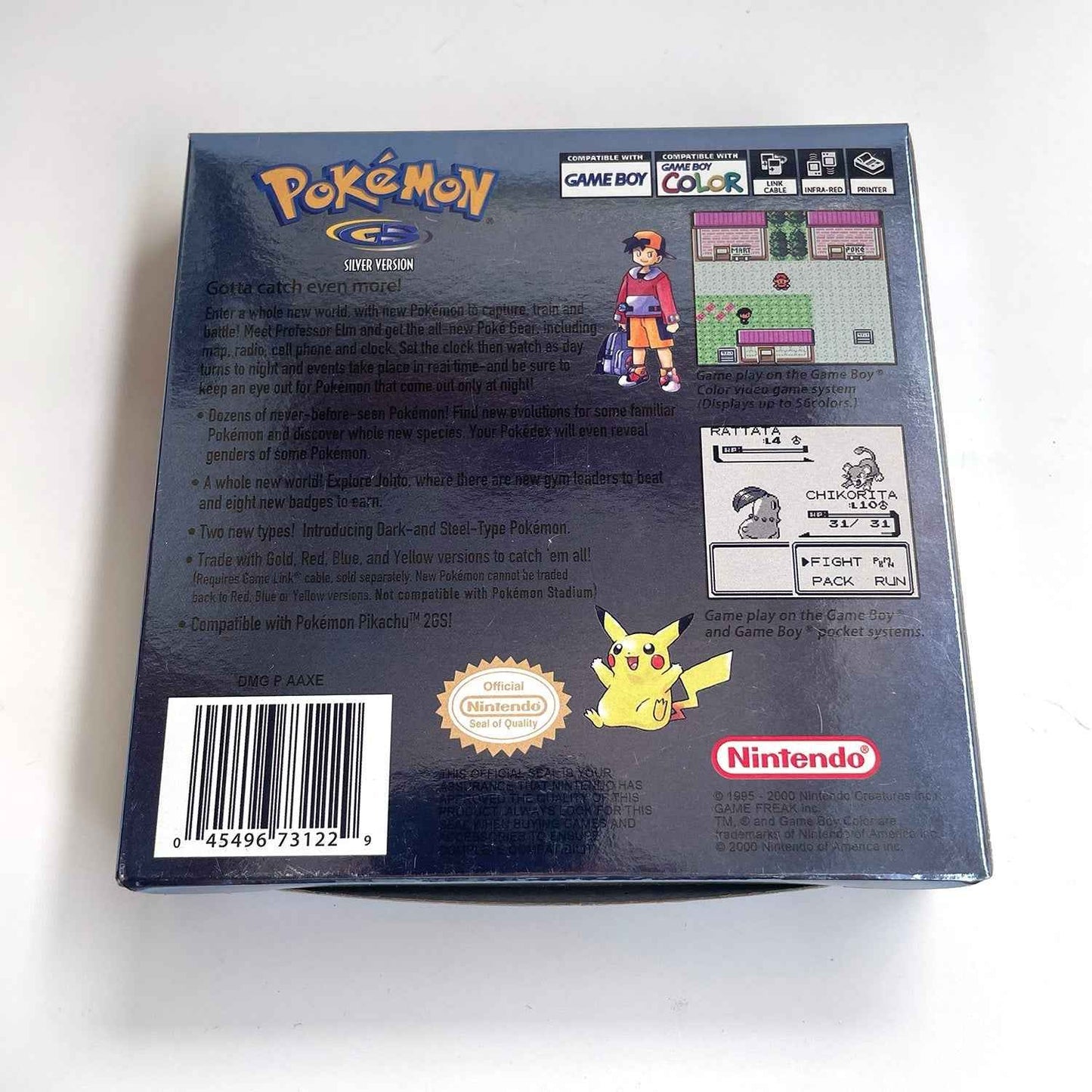 Pokemon Silver Cart Ic GBC Case & Cart