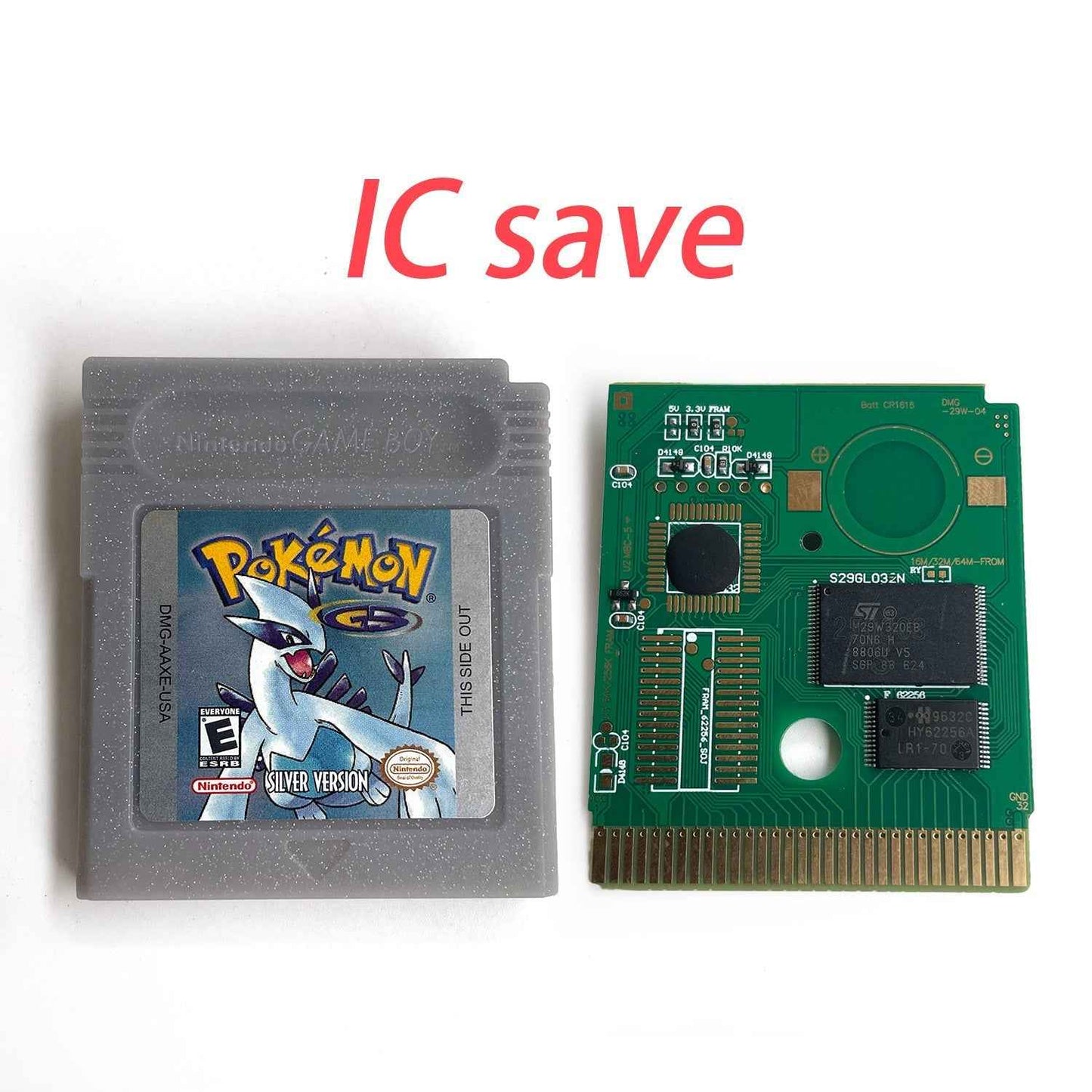 Pokemon Silver Cart Ic GBC Case & Cart
