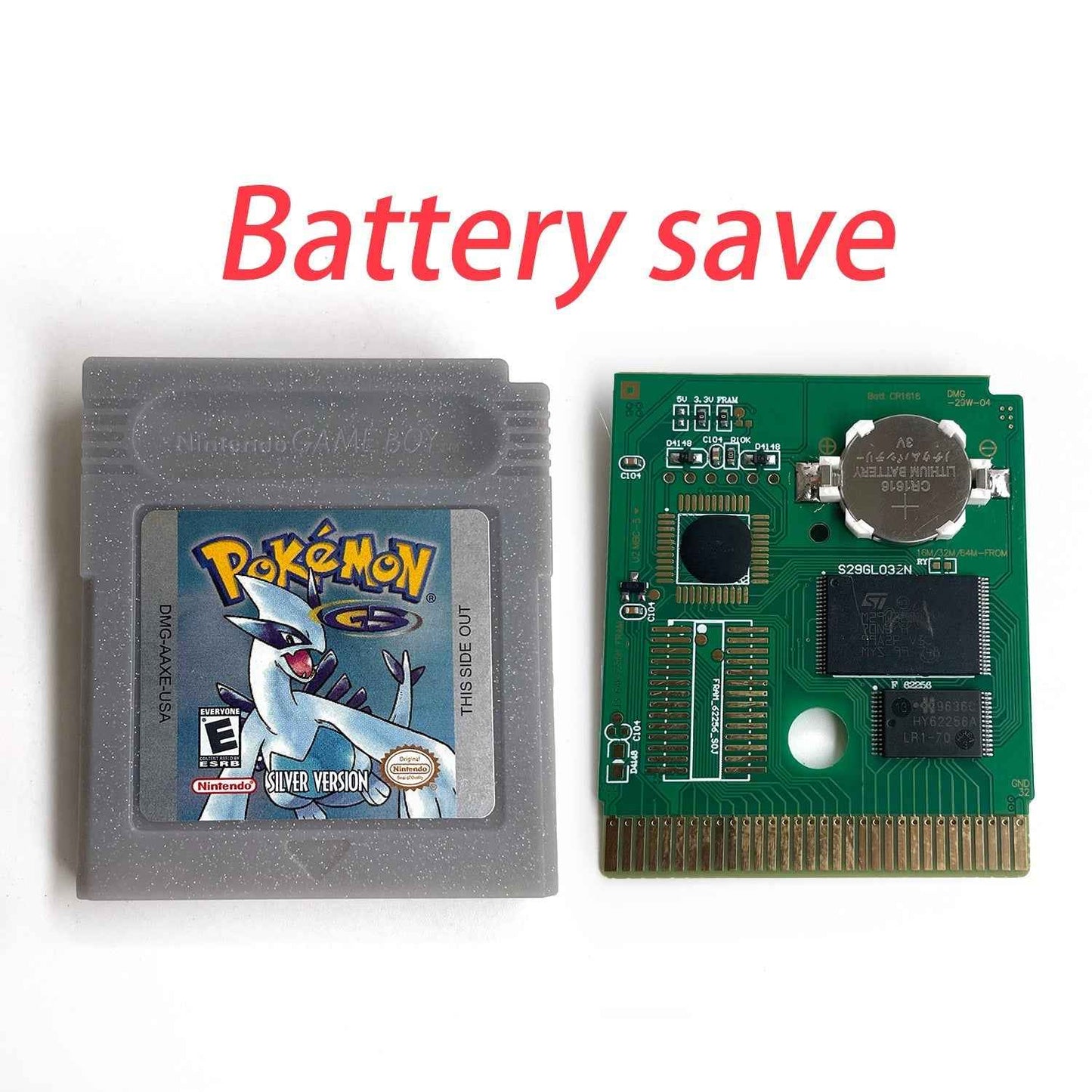 Pokemon Silver Cart Ic GBC Case & Cart