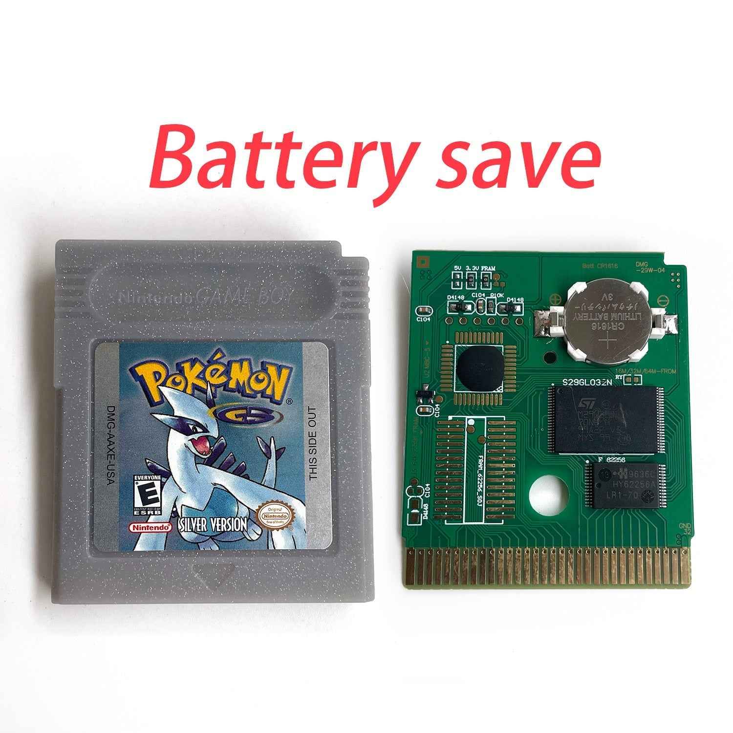 Pokemon Silver Cart Ic GBC Case & Cart