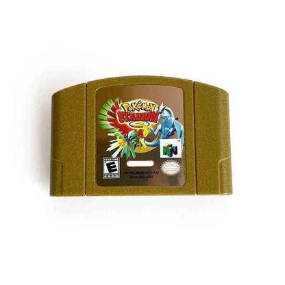 Pokémon Stadium 2 – N64 Gold Glitter Custom Cartridge + Display Box