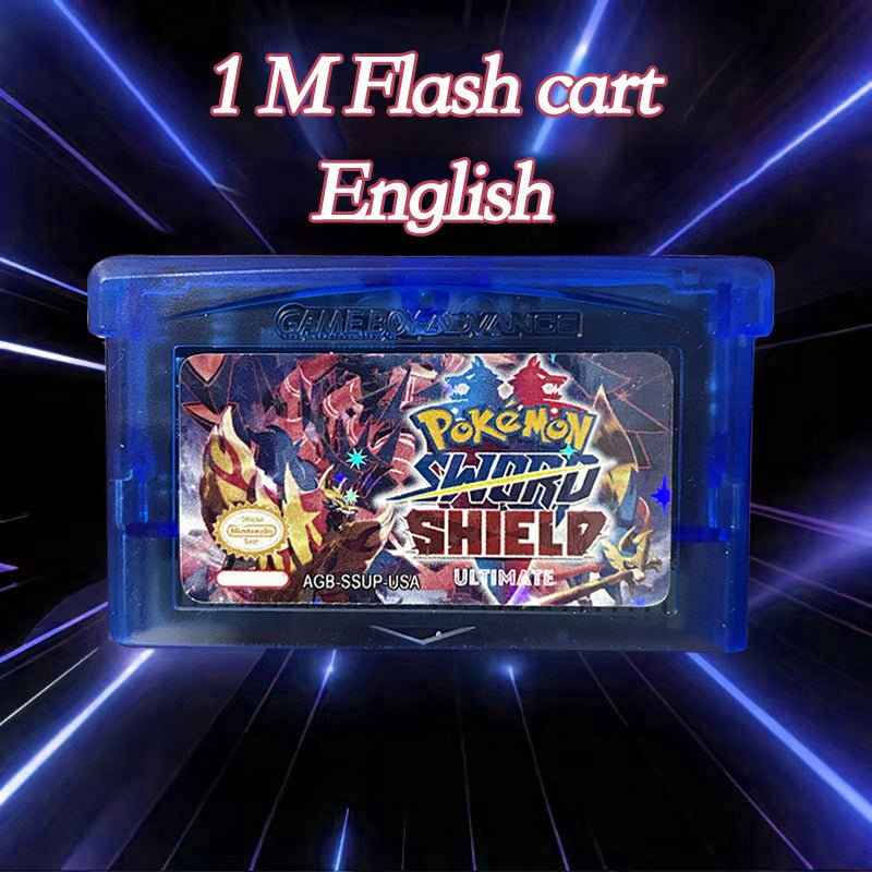 Pokémon Sword & Shield Ultimate Cartridge – English 1M Flash Cart Game for GBA | Custom Pokémon Adventure