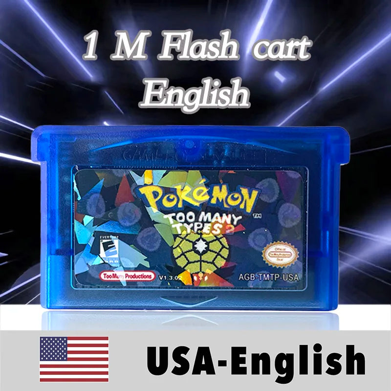 Pokémon Too Many Types reproduction GBA cartridge – English