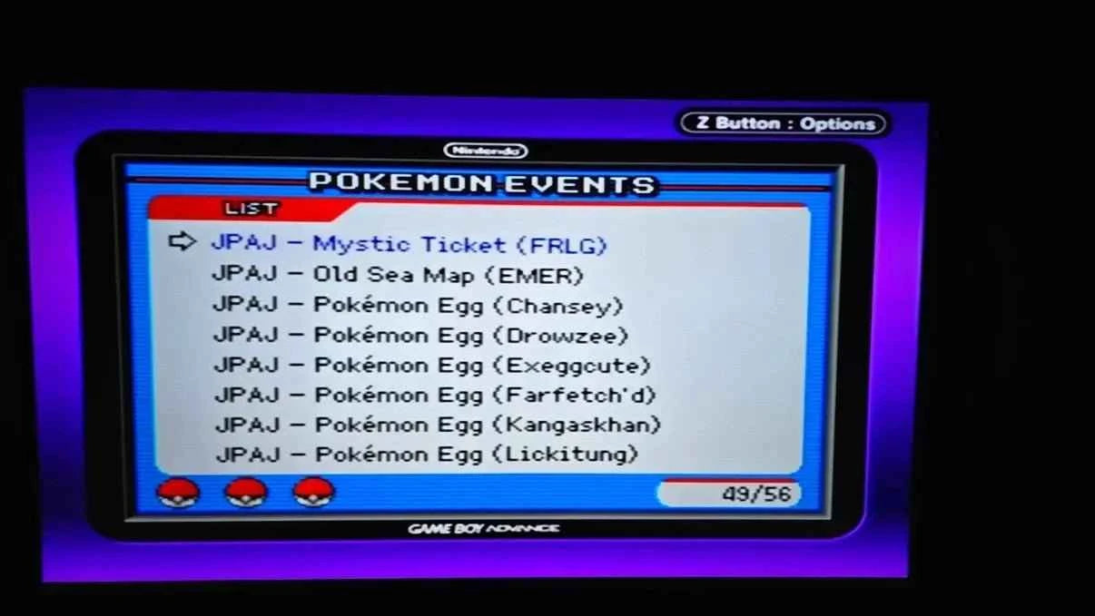 Pokémon Ultimate Event Distribution Cartridge For GBA