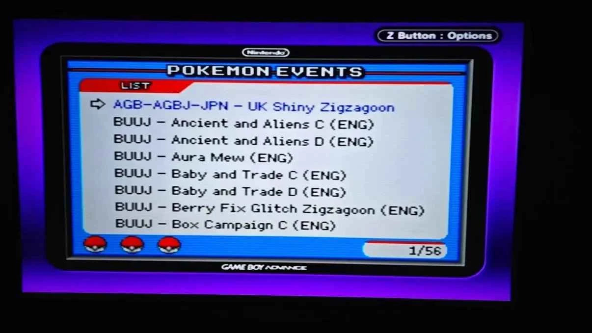 Pokémon Ultimate Event Distribution Cartridge For GBA