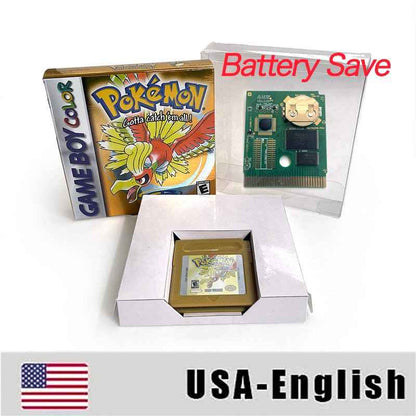 Pokemon Yellow Blue Red Crystal Silver Gold Green Usa Eur Noe GBC Case & Cart (USA)
