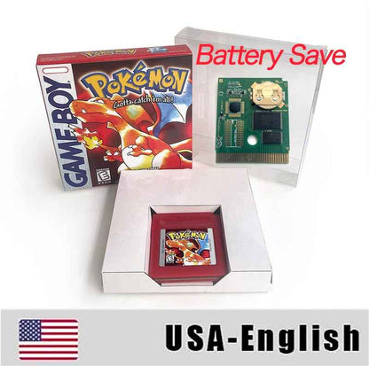 Pokemon Yellow Blue Red Crystal Silver Gold Green Usa Eur Noe GBC Case & Cart (USA)