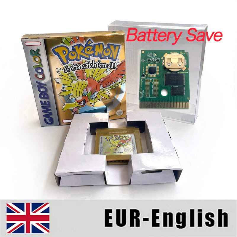 Pokemon Yellow Blue Red Crystal Silver Gold Green Usa Eur Noe GBC Case & Cart (USA)