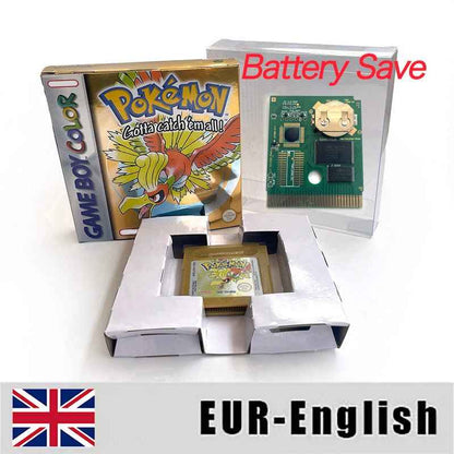 Pokemon Yellow Blue Red Crystal Silver Gold Green Usa Eur Noe GBC Case & Cart (USA)