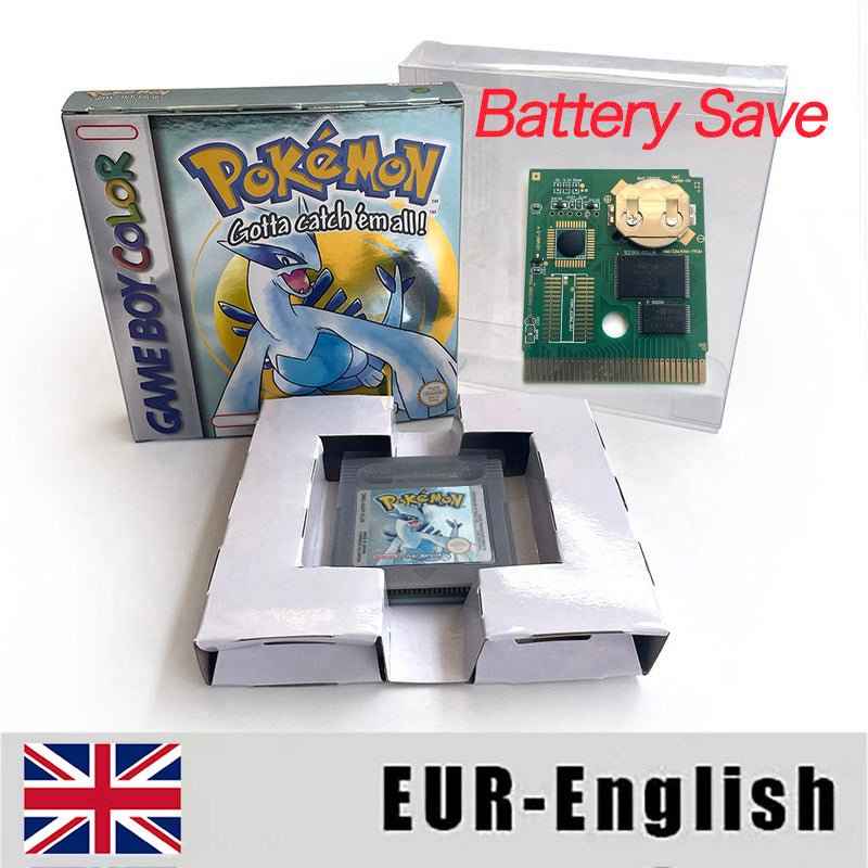 Pokemon Yellow Blue Red Crystal Silver Gold Green Usa Eur Noe GBC Case & Cart (USA)