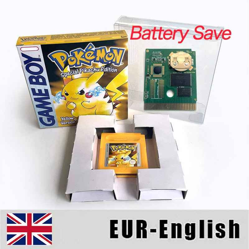 Pokemon Yellow Blue Red Crystal Silver Gold Green Usa Eur Noe GBC Case & Cart (USA)