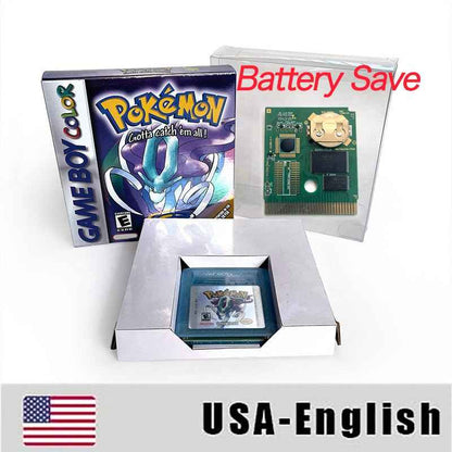 Pokemon Yellow Blue Red Crystal Silver Gold Green Usa Eur Noe GBC Case & Cart (USA)