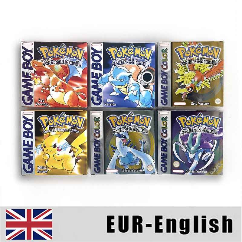 Pokemon Yellow Blue Red Crystal Silver Gold Green Usa Eur Noe GBC Case & Cart (USA)