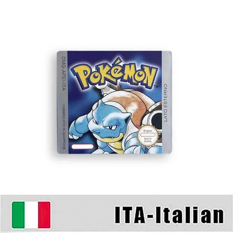 Pokemon Yellow Blue Red Crystal Silver Gold Green Usa Eur Noe Metallic Label Sticker For GBC Case & Cart (USA)