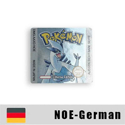 Pokemon Yellow Blue Red Crystal Silver Gold Green Usa Eur Noe Metallic Label Sticker For GBC Case & Cart (USA)