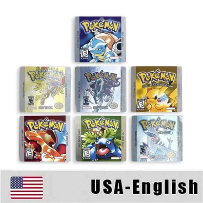 Pokemon Yellow Blue Red Crystal Silver Gold Green Usa Eur Noe Metallic Label Sticker For GBC Case & Cart (USA)