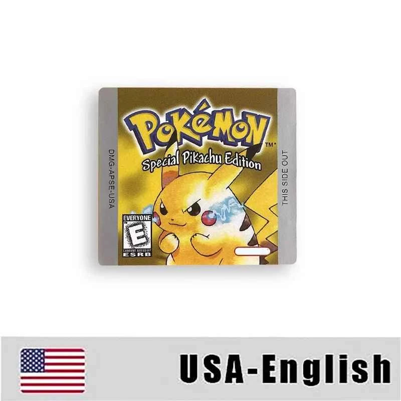 Pokemon Yellow Blue Red Crystal Silver Gold Green Usa Eur Noe Metallic Label Sticker For GBC Case & Cart (USA)