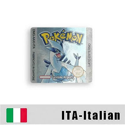 Pokemon Yellow Blue Red Crystal Silver Gold Green Usa Eur Noe Metallic Label Sticker For GBC Case & Cart (USA)