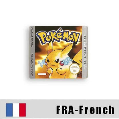 Pokemon Yellow Blue Red Crystal Silver Gold Green Usa Eur Noe Metallic Label Sticker For GBC Case & Cart (USA)