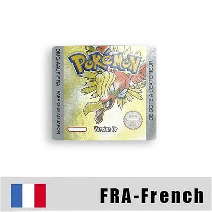 Pokemon Yellow Blue Red Crystal Silver Gold Green Usa Eur Noe Metallic Label Sticker For GBC Case & Cart (USA)