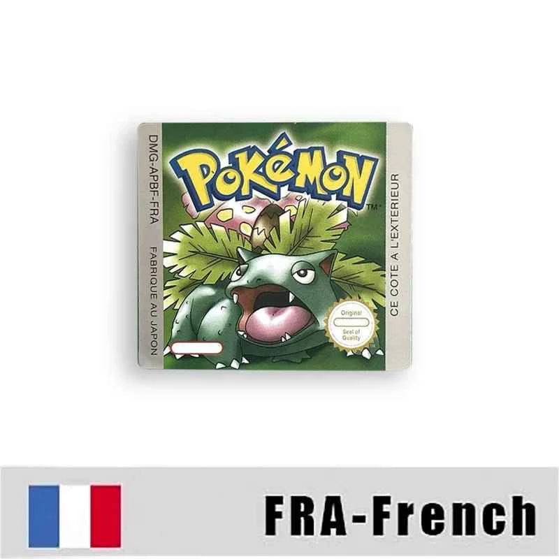Pokemon Yellow Blue Red Crystal Silver Gold Green Usa Eur Noe Metallic Label Sticker For GBC Case & Cart (USA)