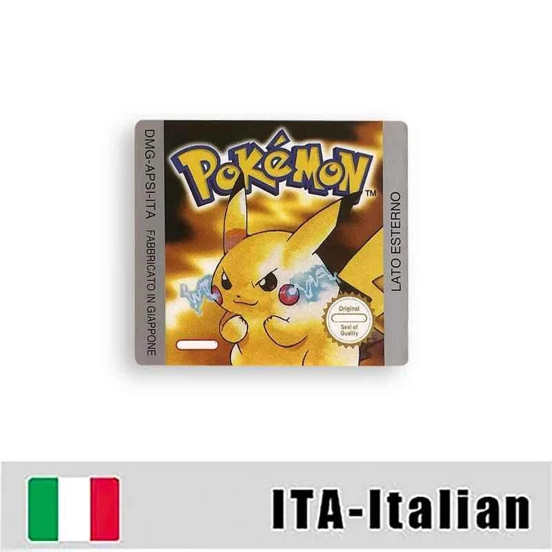 Pokemon Yellow Blue Red Crystal Silver Gold Green Usa Eur Noe Metallic Label Sticker For GBC Case & Cart (USA)