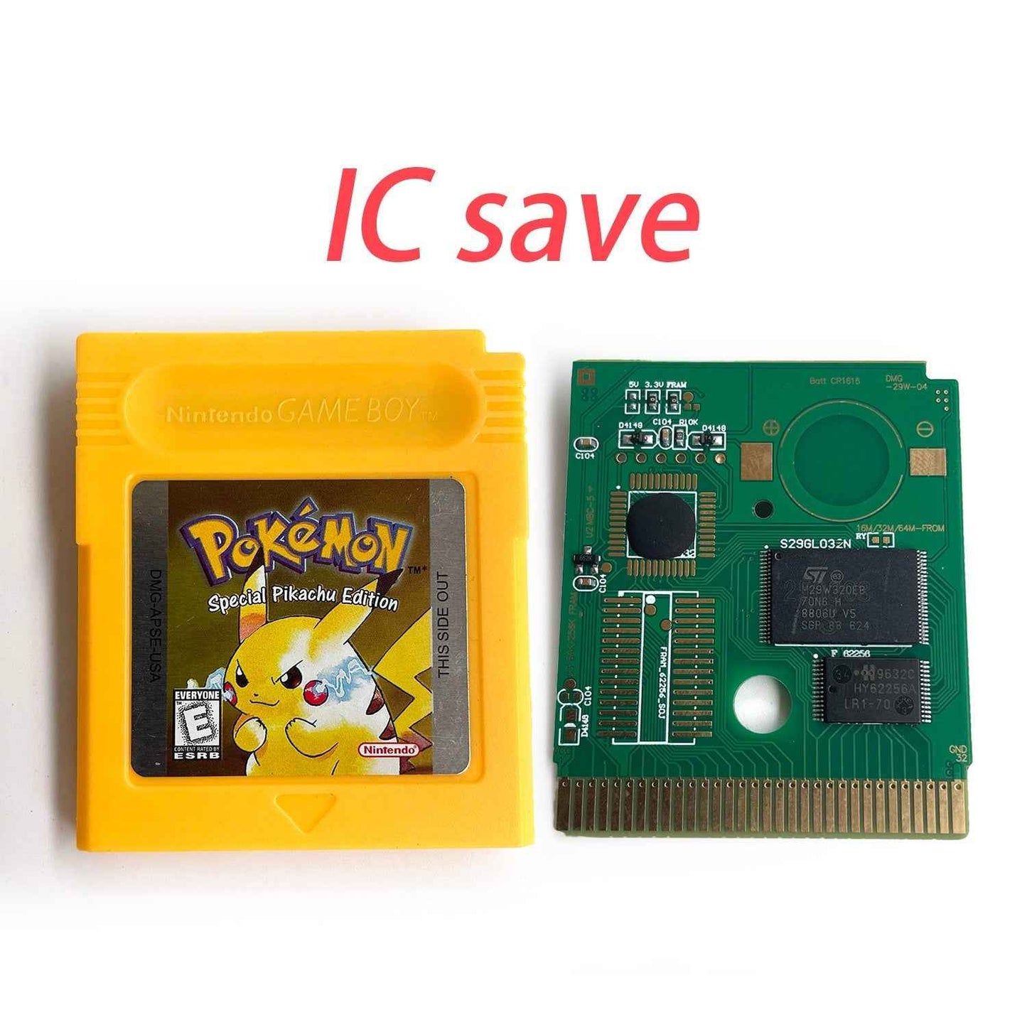 Pokemon Yellow Ic GBC Case & Cart