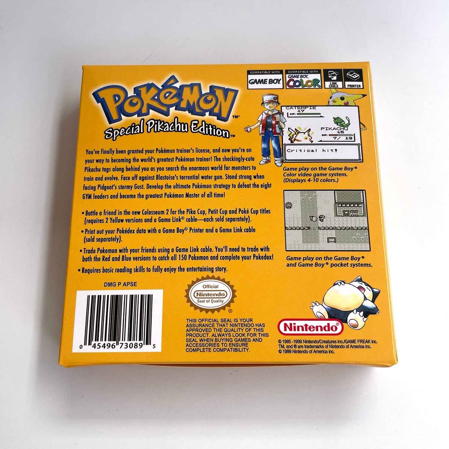 Pokemon Yellow Ic GBC Case & Cart