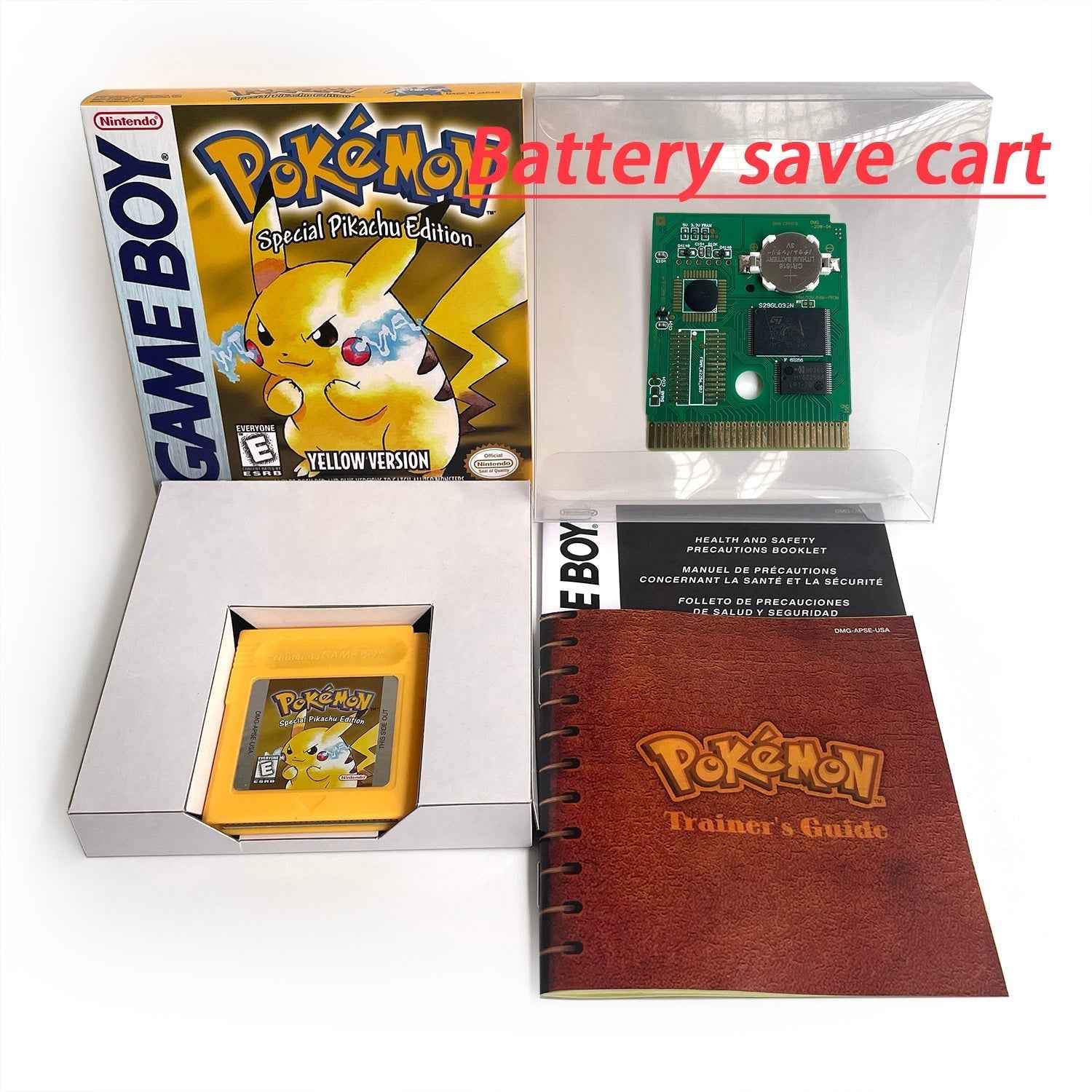 Pokemon Yellow Ic GBC Case & Cart