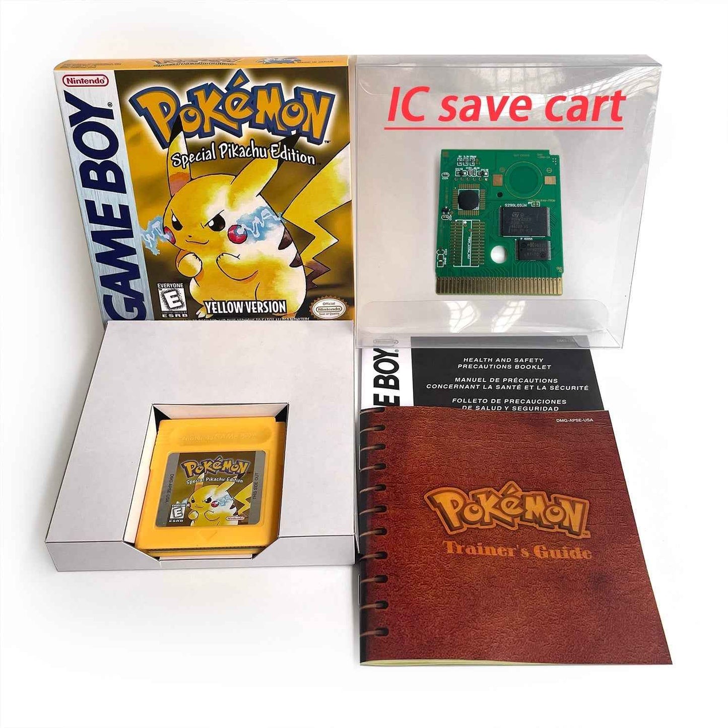 Pokemon Yellow Ic GBC Case & Cart