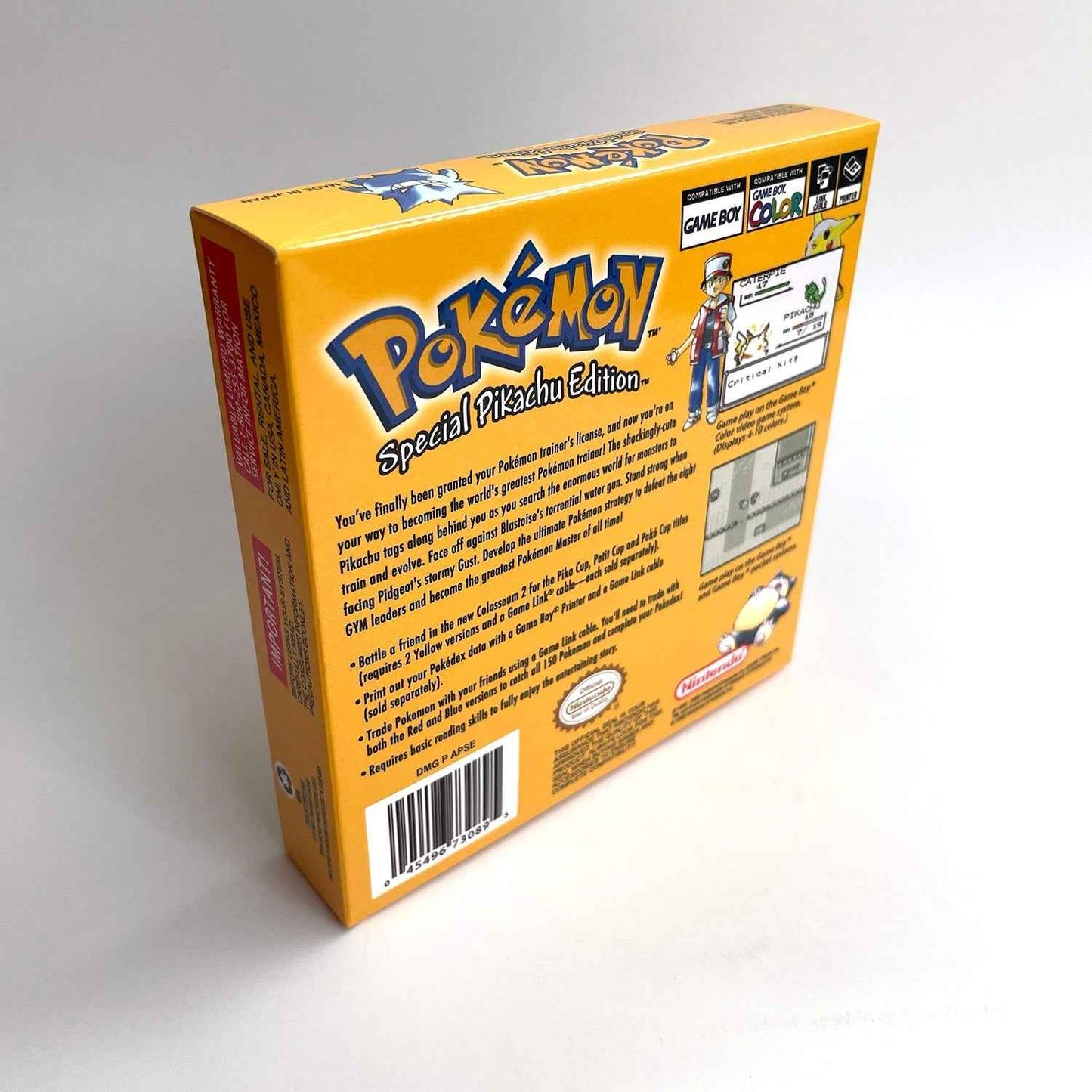 Pokemon Yellow Ic GBC Case & Cart