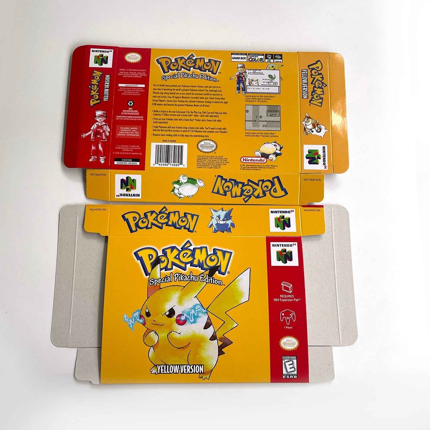 Pokemon Yellow Version Game With N64 Case & Cart
