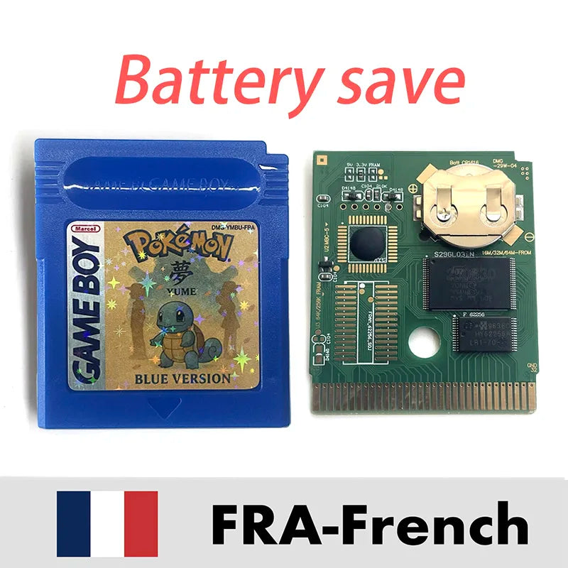 Pokémon Yume Blue reproduction GB/GBC cartridge – French
