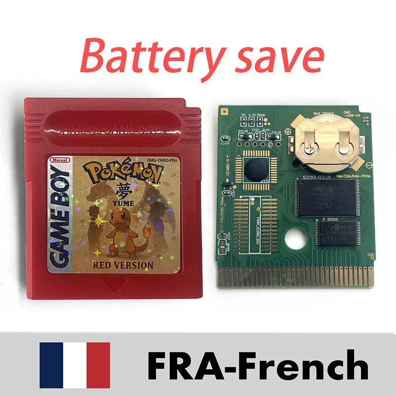 Pokémon Yume Red reproduction GB/GBC cartridge – French