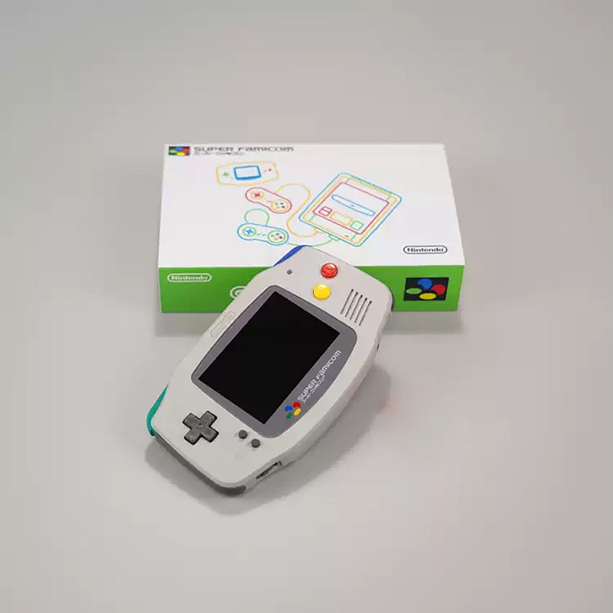 Custom Game Boy Advance Console – Super Famicom Gray, view 4