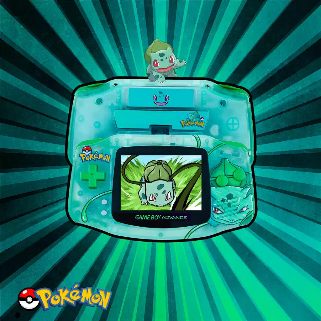 Custom Game Boy Advance Console – Bulbasaur, view 1