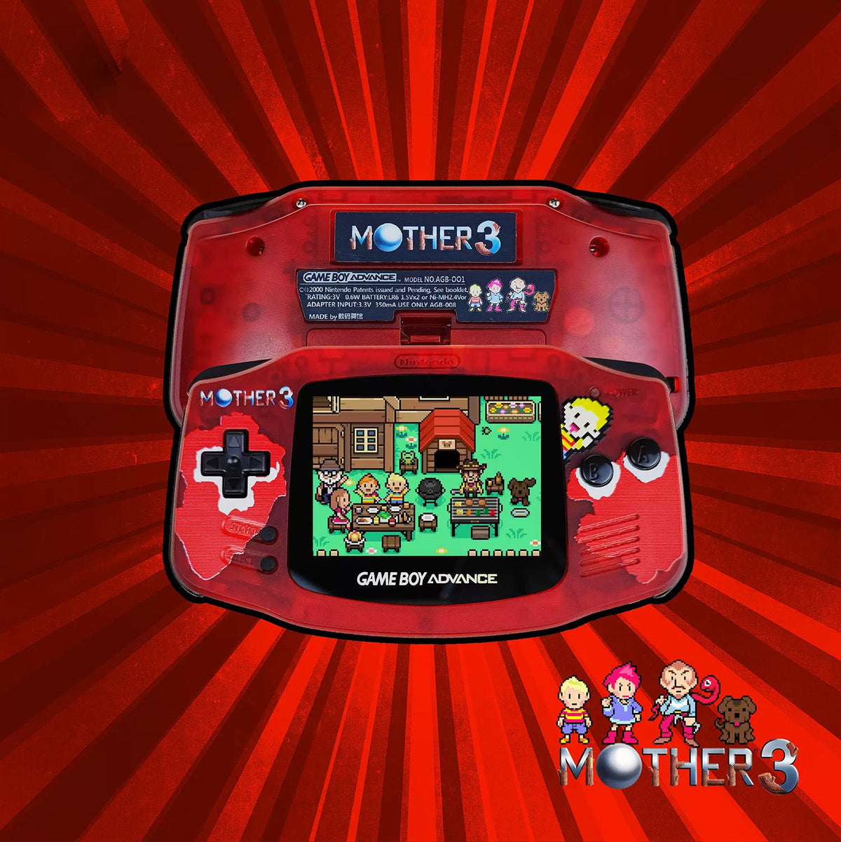 Custom Game Boy Advance Console – Mother 3, view 1