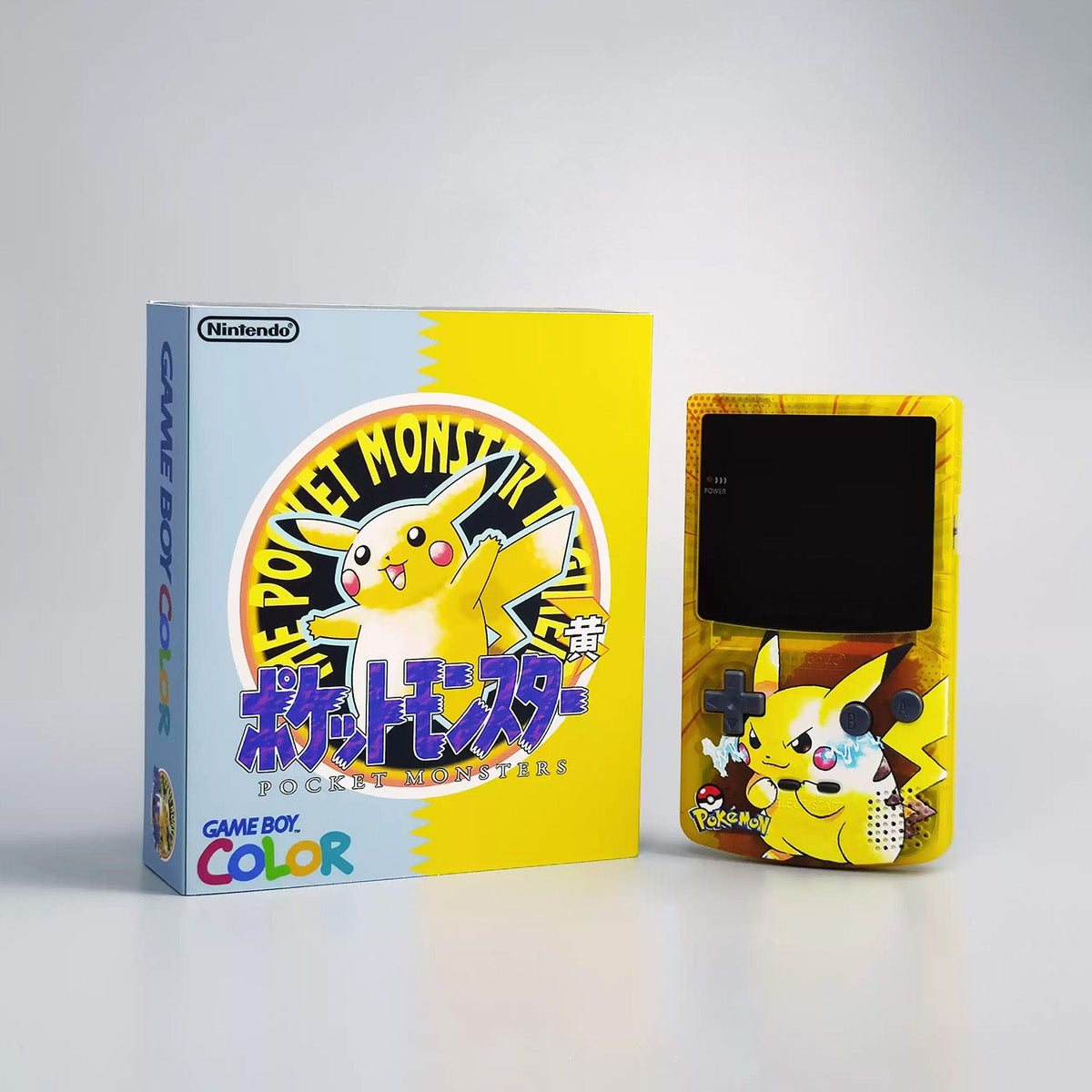 Custom Game Boy Color Console – Pikachu Boxed Design, view 1