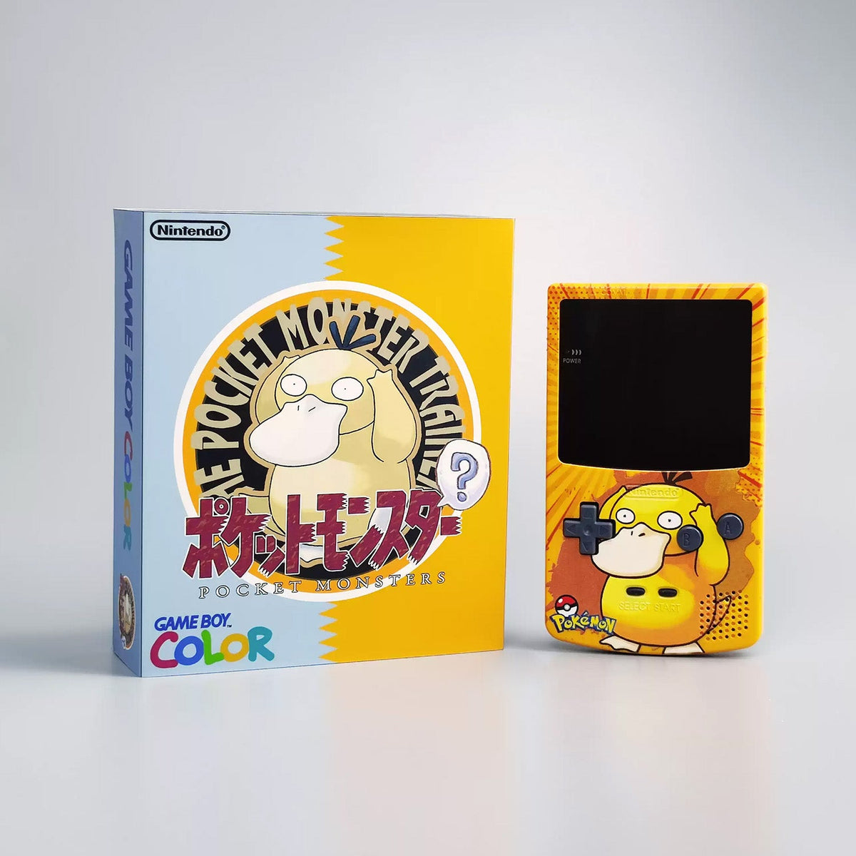 Custom Game Boy Color Console – Psyduck, view 1