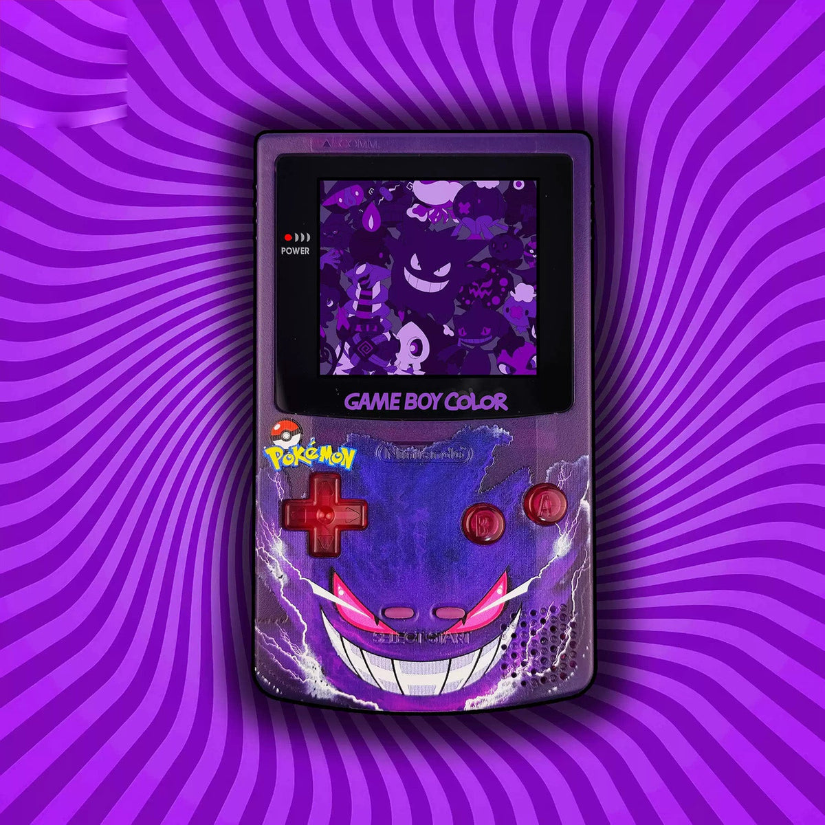 Custom Game Boy Color Console – Gengar, view 1