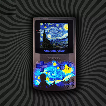 Custom Game Boy Color Console – Starry Night Mario, view 1