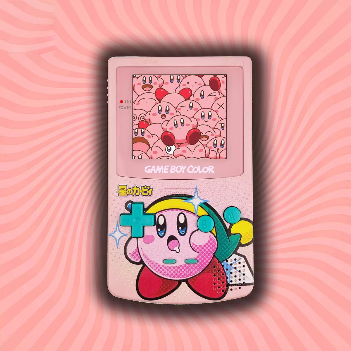 Custom Game Boy Color Console – Kirby Pink, view 1