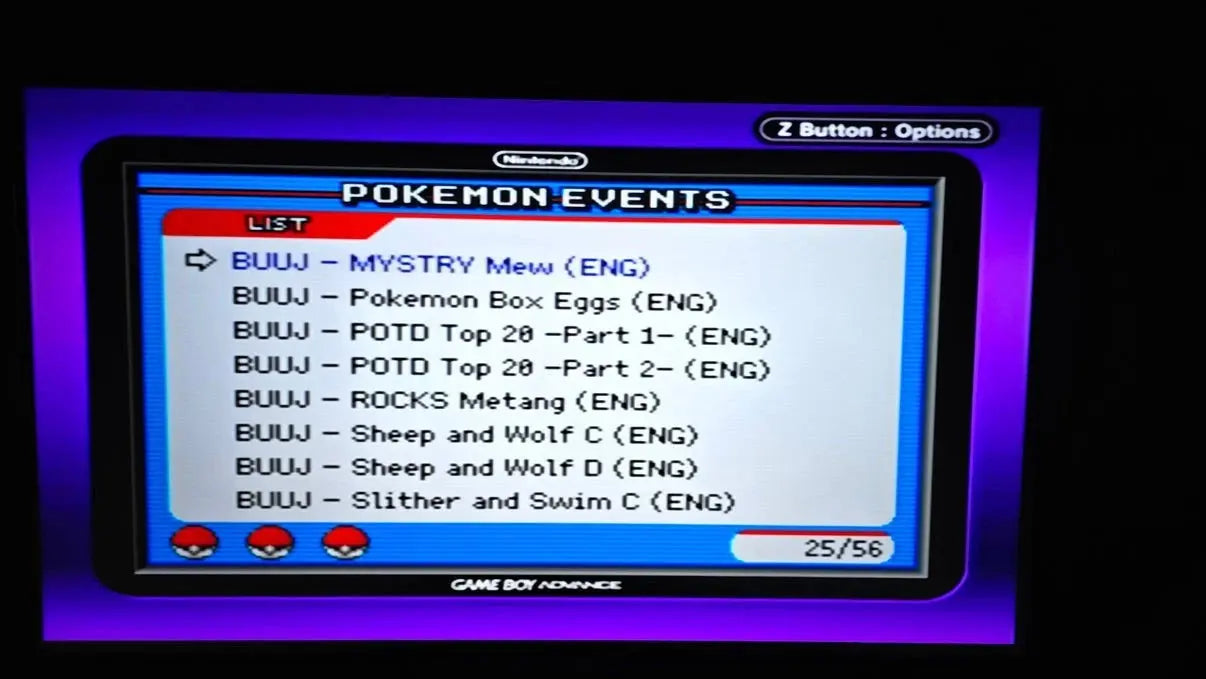 Pokémon Ultimate Event Distribution Cartridge For GBA Romcarts