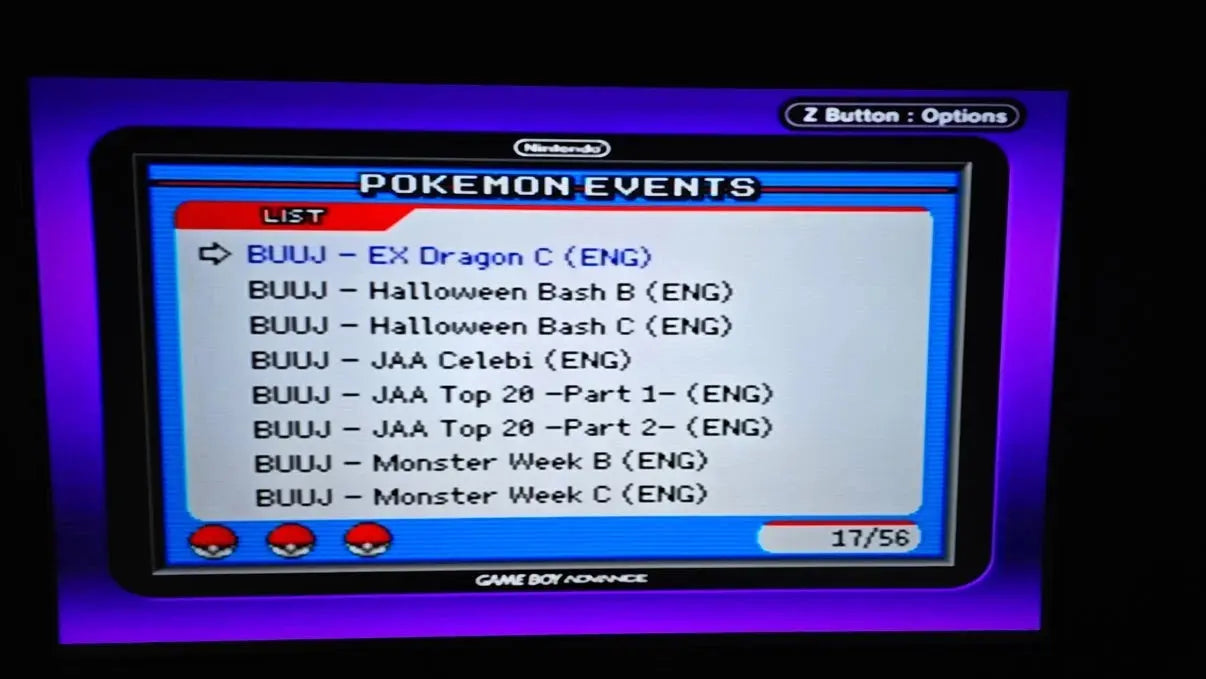 Pokémon Ultimate Event Distribution Cartridge For GBA Romcarts