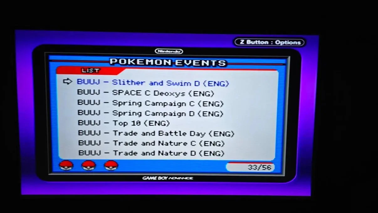 Pokémon Ultimate Event Distribution Cartridge For GBA Romcarts