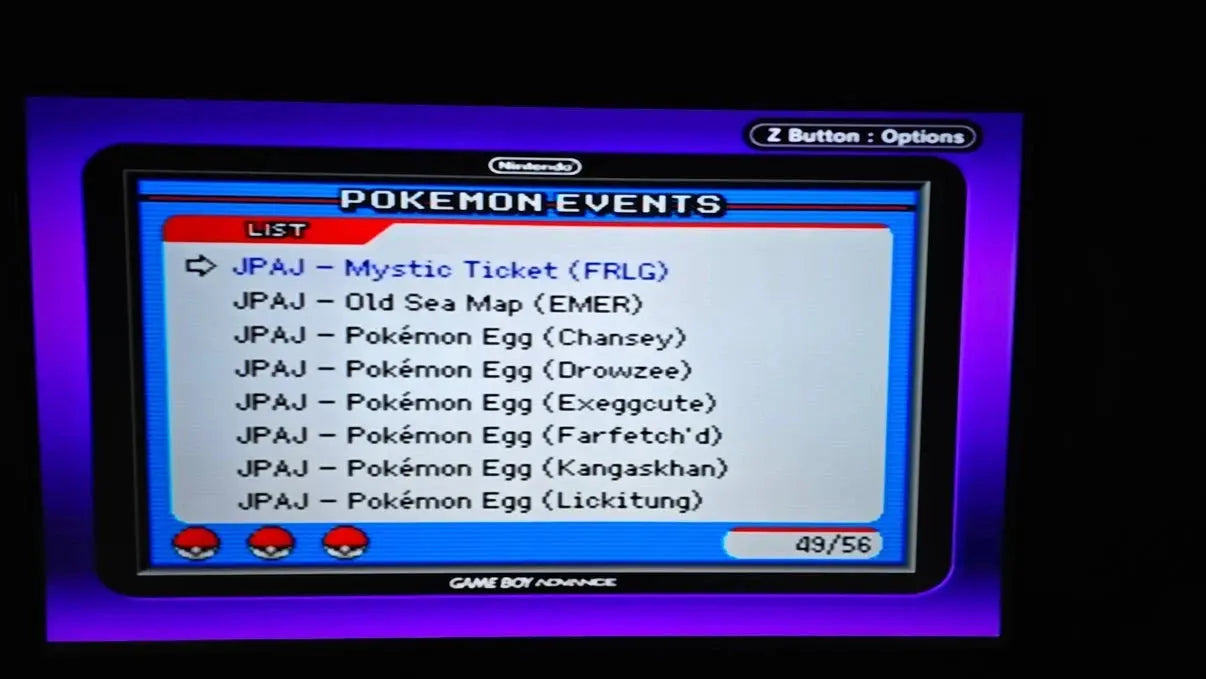 Pokémon Ultimate Event Distribution Cartridge For GBA Romcarts