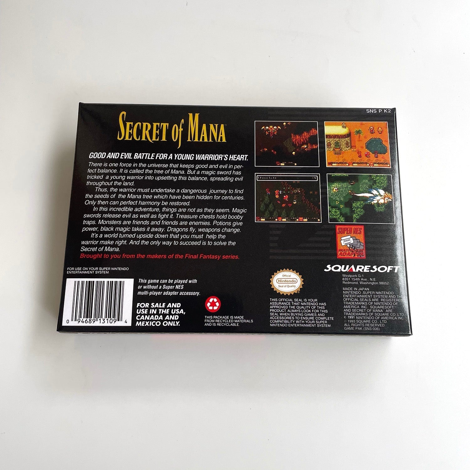 Secret of Mana – SNES Game Cartridge (With Tray, Box & Manual) - Romcarts