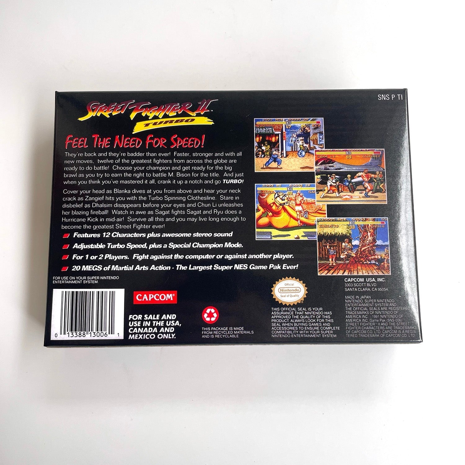 Street Fighter II Turbo – SNES Game Cartridge (With Tray, Box & Manual) - Romcarts