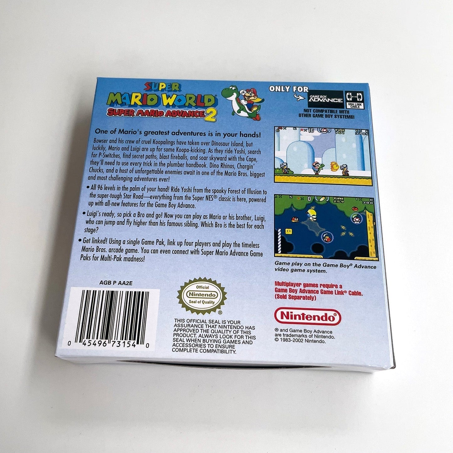 Super Mario Advance 2: Super Mario World – GBA Game Cartridge (With Tray, Box) - Romcarts