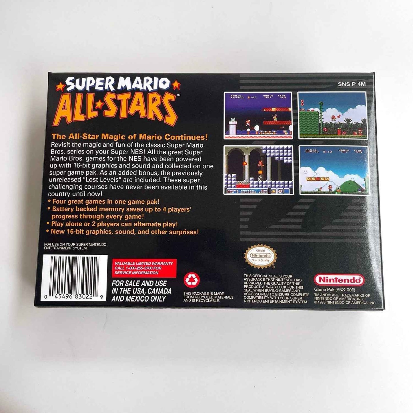 Super Mario All-Stars – SNES Game Cartridge (With Tray, Box & Manual)
